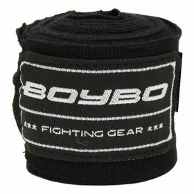 Бинты боксерские BoyBo хлопок-эластан 4,5м Черный 4,5м