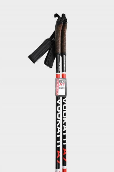 Палки лыжные Vuokatti Black/Red гибрид 35/65