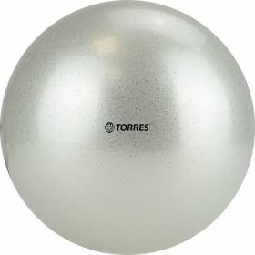 Мяч для художественной гимнастики блестки Torres d18-19см